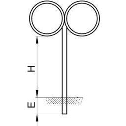 Standrohrlänge rund (x2 horizontal | 230/270 cm)