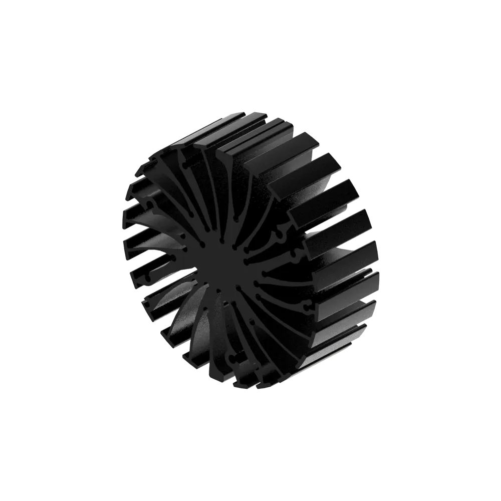 Modular LED star heat sink, ø86mm, H 30mm, Black anodized