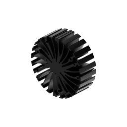 Modular LED star heat sink, ø86mm, H 30mm, Black anodized