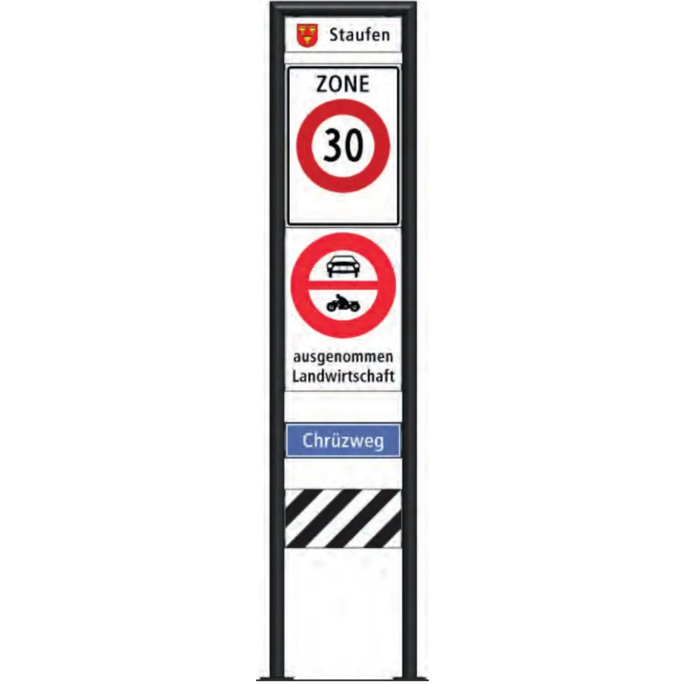 Zone signage stele type 