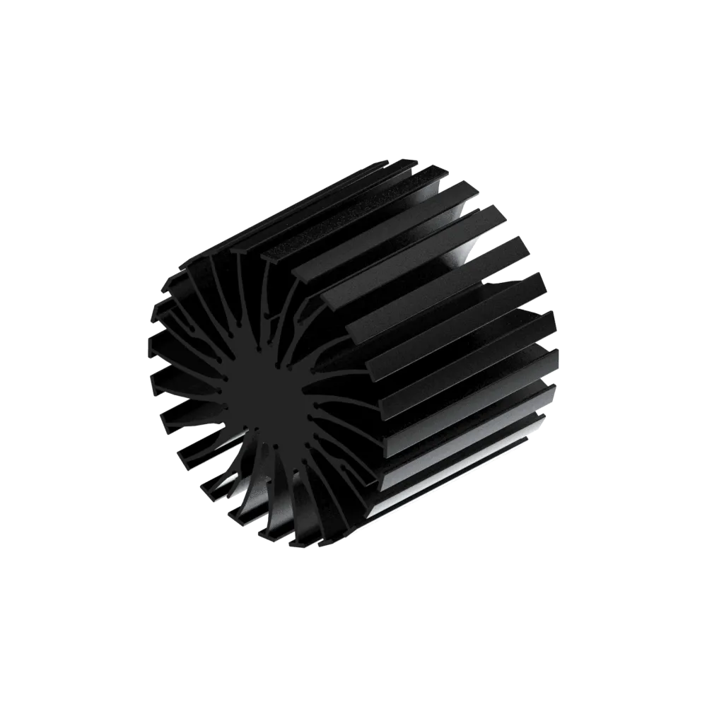 Modular LED star heat sink, ø99mm, H 80mm, Black anodized