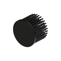 LED pin fin heat sink, ø70mm, H 50mm, Base 5mm, Black anodized