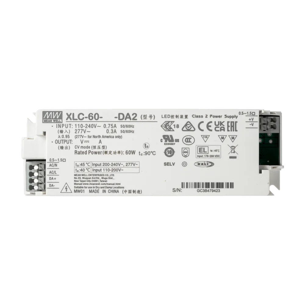60W LED driver 12V/5A, DALI2