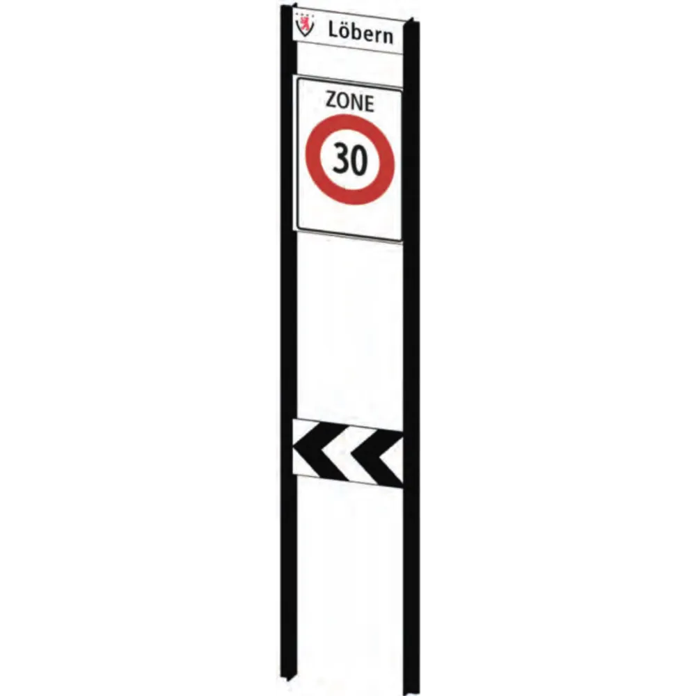 Zone signage stele type 