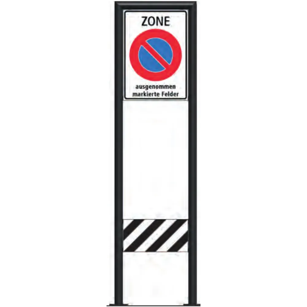 Zone signage stele type 