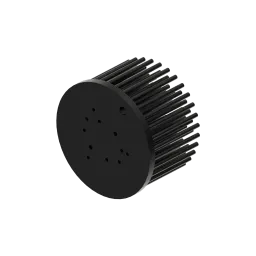 Zhaga LED pin fin heat sink, ø80mm, H 50mm, Base 5mm, Black anodized