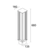 Orion TL 482F0/WR35PO-Small Poles - Bollard Total Light 2 Ways H. 680