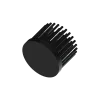 LED pin fin heat sink, ø40mm, H 30mm, Base 5mm, Black anodized