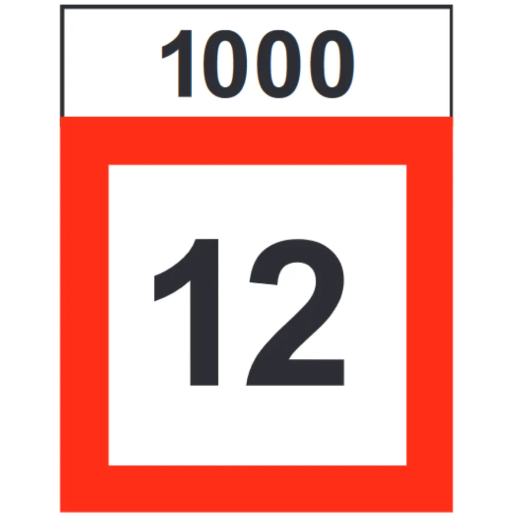 Speed limit of 12 km/h after 1000 m