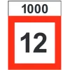 Speed limit of 12 km/h after 1000 m