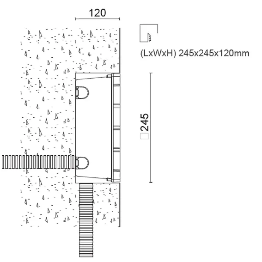 Square Recessed 2900R/WR3.PR-Wall Recessed - Wall recessed square window - Built-in driver