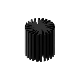 Modular LED star heat sink, ø47mm, H 50mm, Black anodized