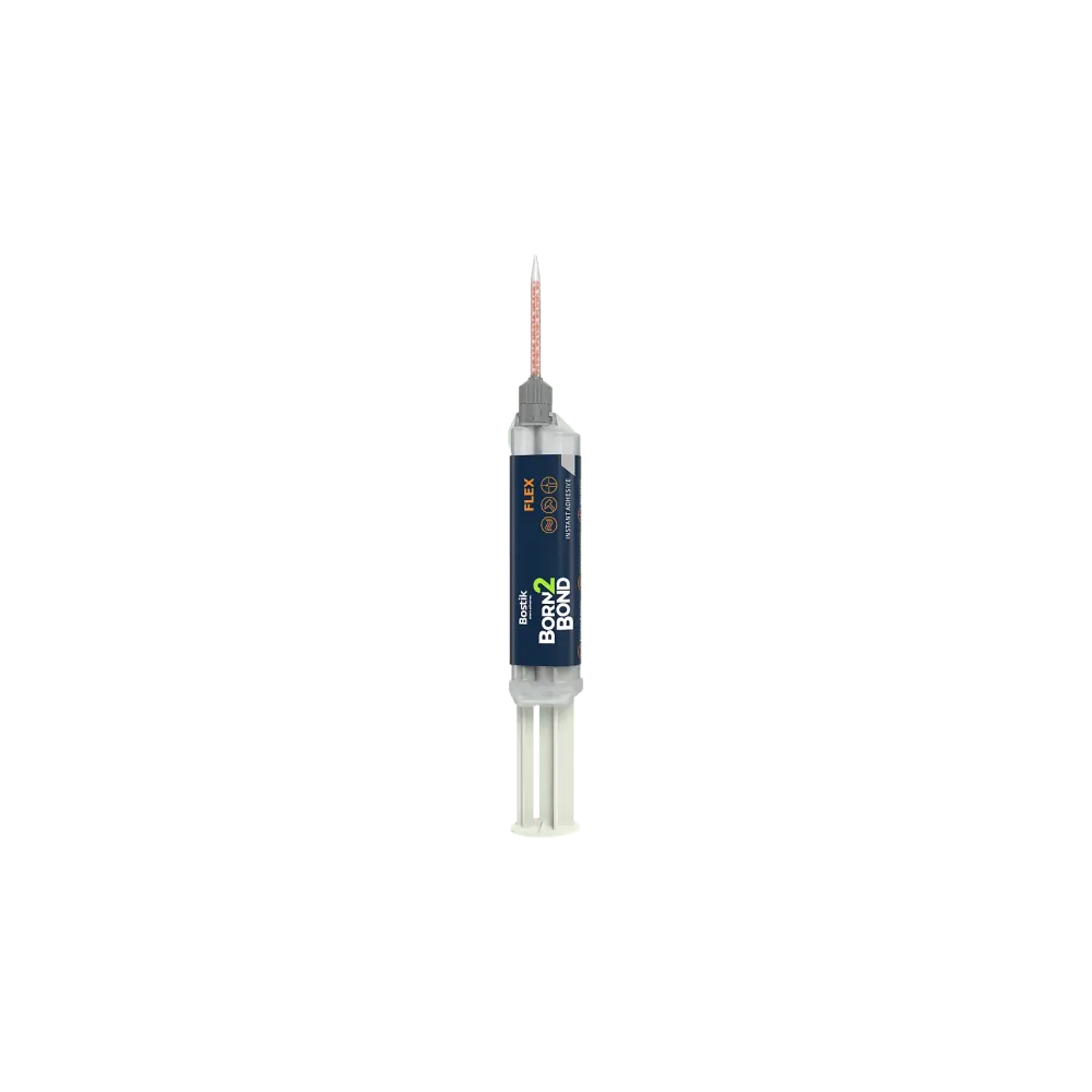 BORN2BOND Flex instant adhesive 10 g syringe (4:1)+5 mixing nozzles, transparent