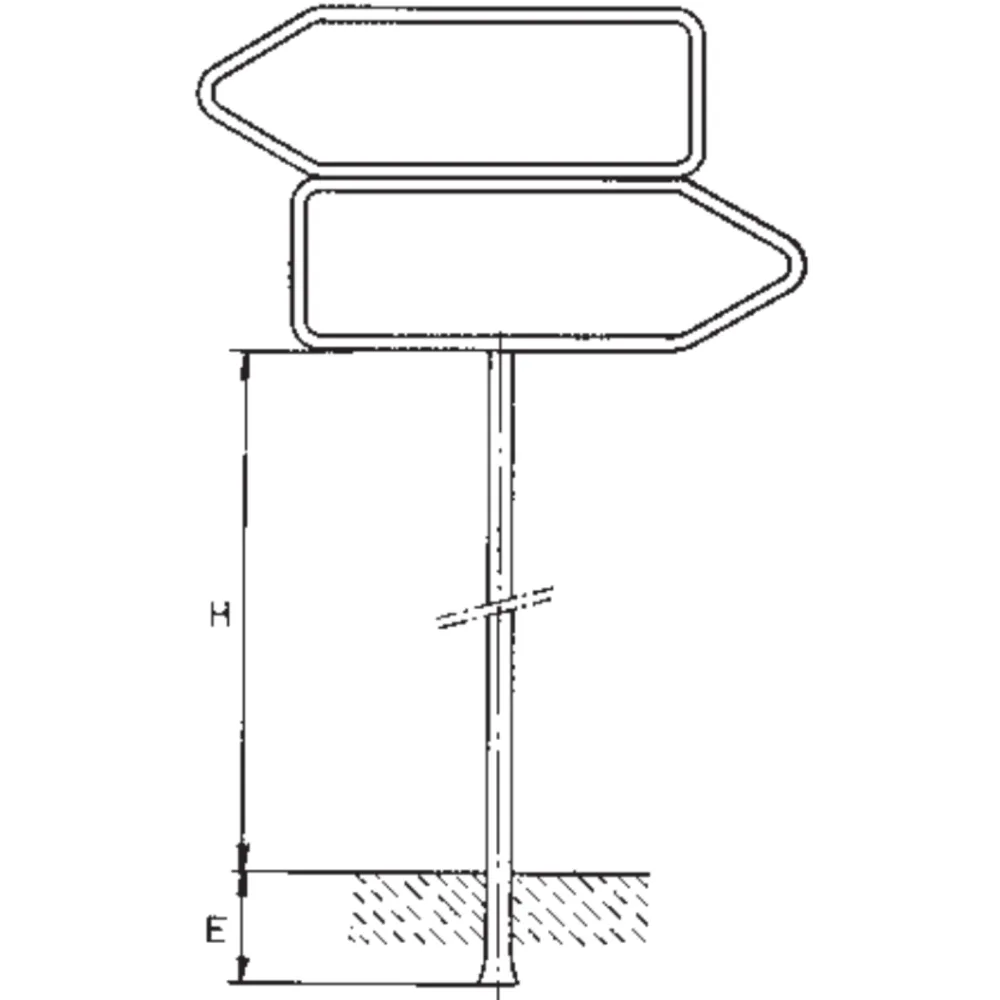 Two-way double sign holder with long base