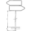 Two-way double sign holder with long base