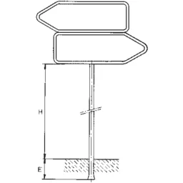 Two-way double sign holder with long base