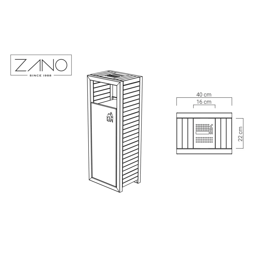 Pavo Litter Bin with ashtray