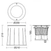 Plain - Recessed spotlight DALI asymmetric Carriageable Ø200 - Built-in driver