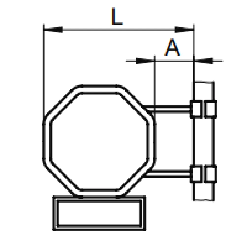 STOP and rectangular sign with fixed clamp
