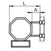 STOP and rectangular sign with fixed clamp