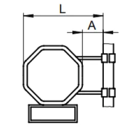 STOP and rectangular sign with fixed clamp