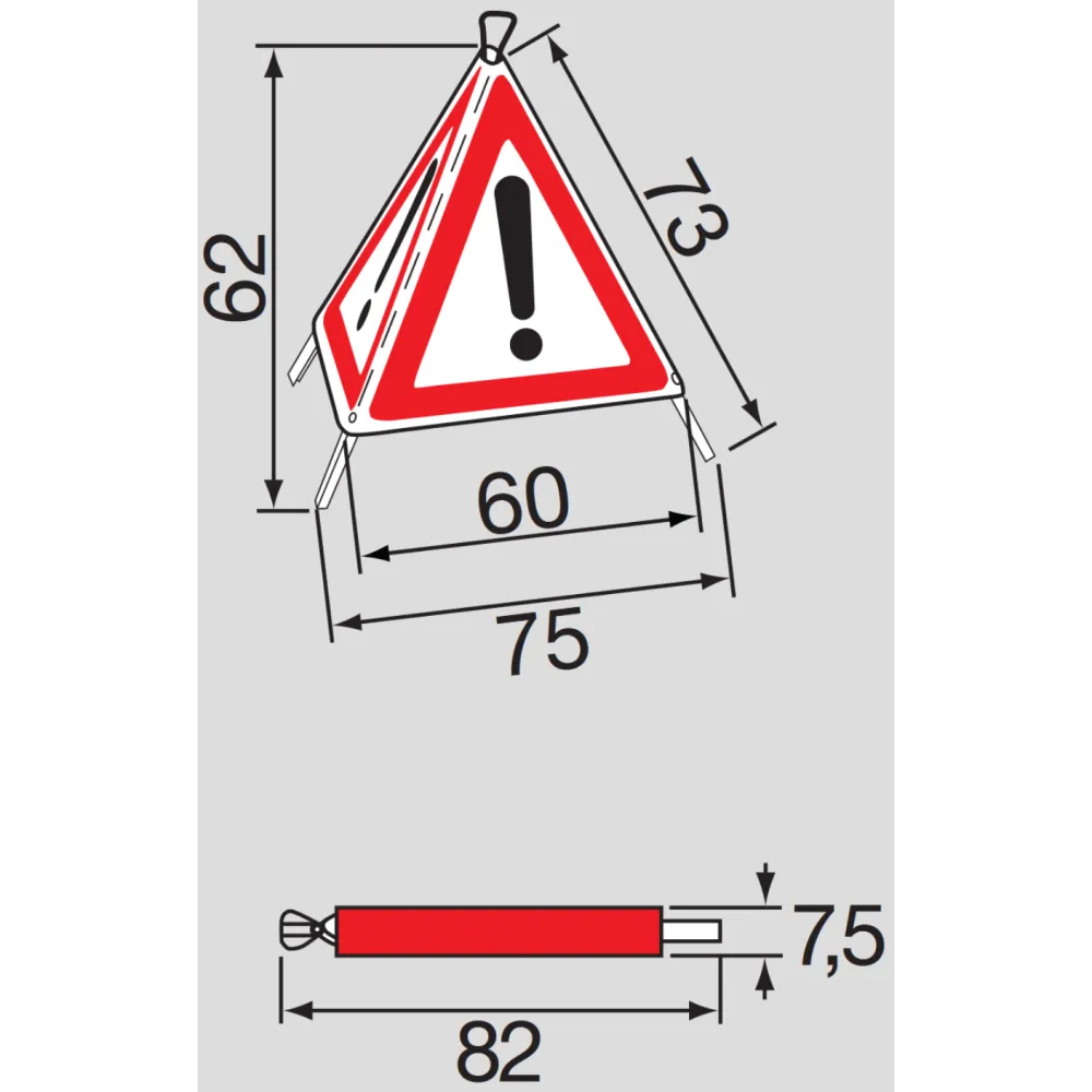 Three-sided folding signal (fluorescent)