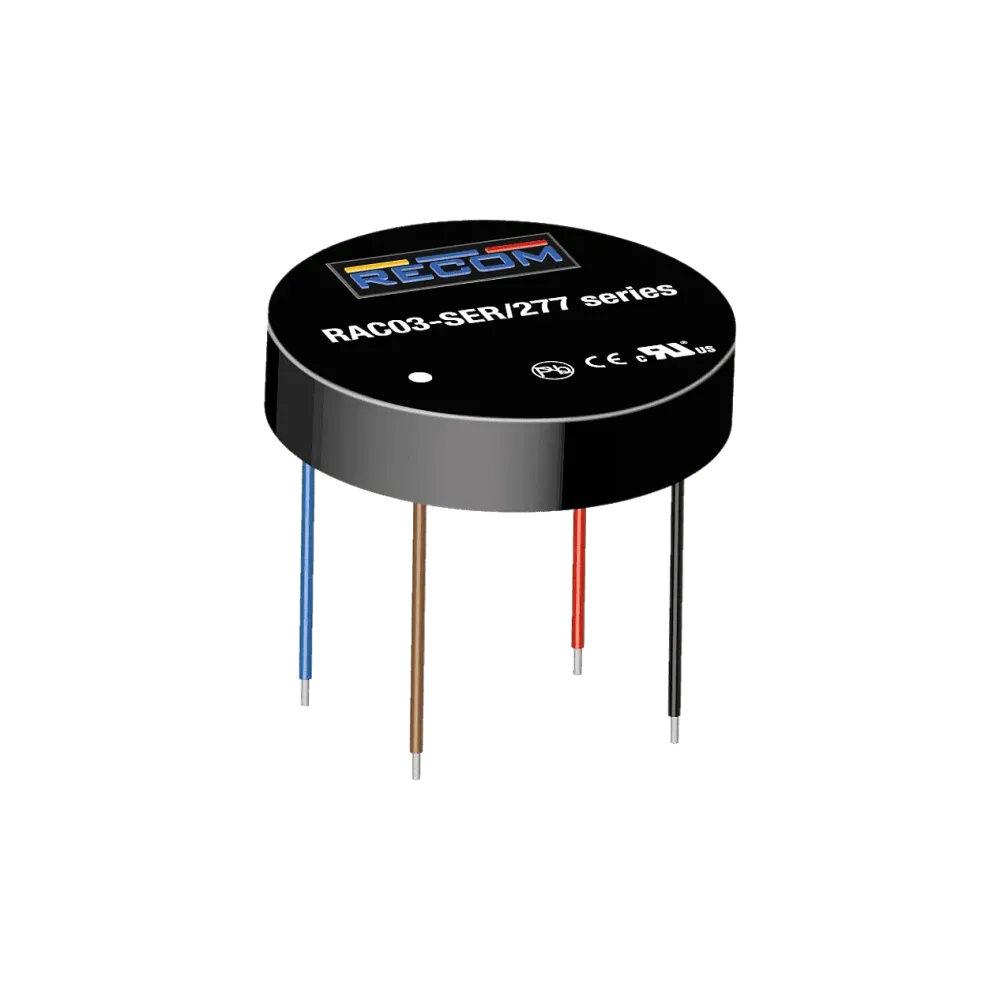 3W AC/DC power supply unit round design with cable connection 5V/600mA