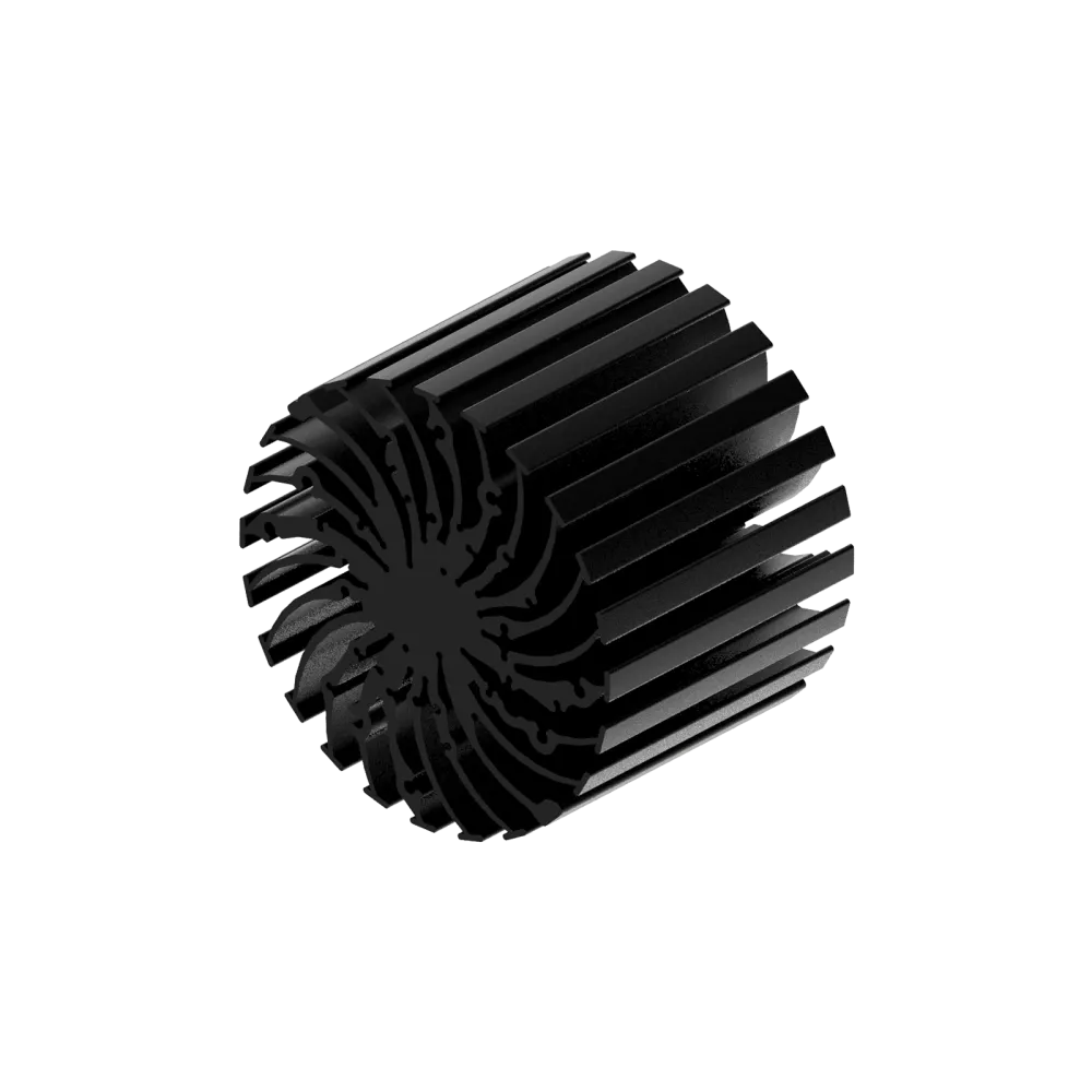 Modular LED star heat sink, ø134mm, H 100mm, Black anodized