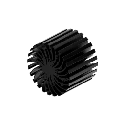 Modular LED star heat sink, ø134mm, H 100mm, Black anodized