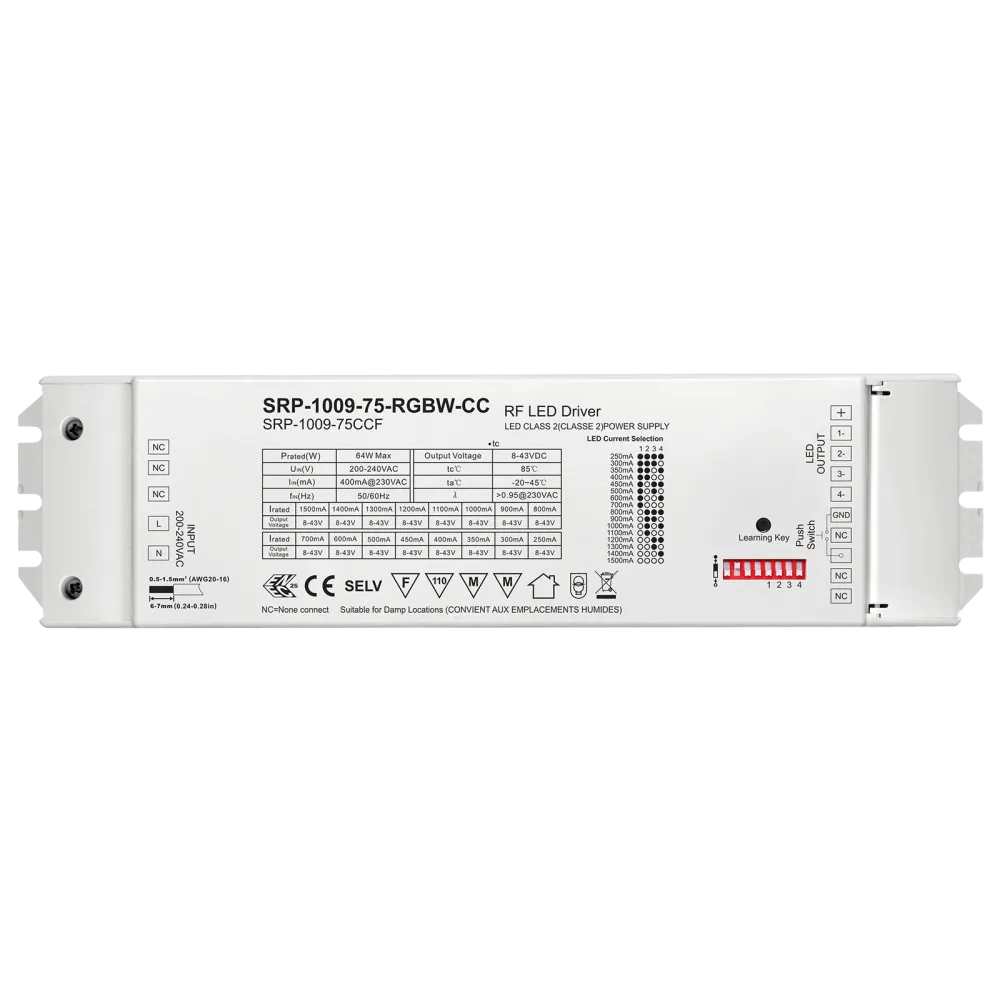 75W RF Dimmable Driver RGBW 4 channels