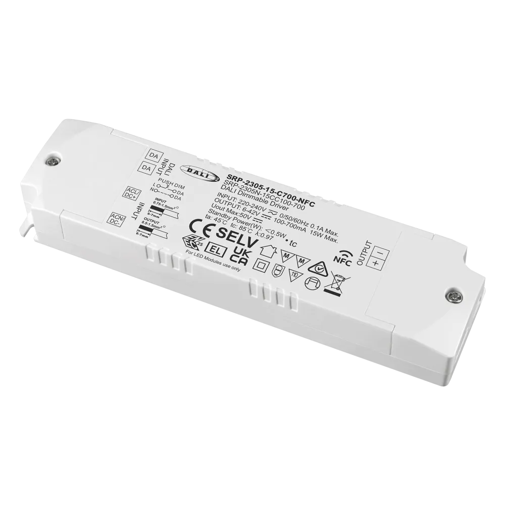 15W DALI2 DT6, AC-PUSH, LED DRIVER CC, NFC