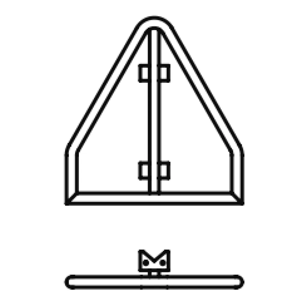 Triangular sign with long base steel band