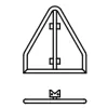Triangular sign with long base steel band
