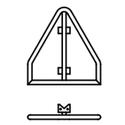 Triangular sign with long base steel band