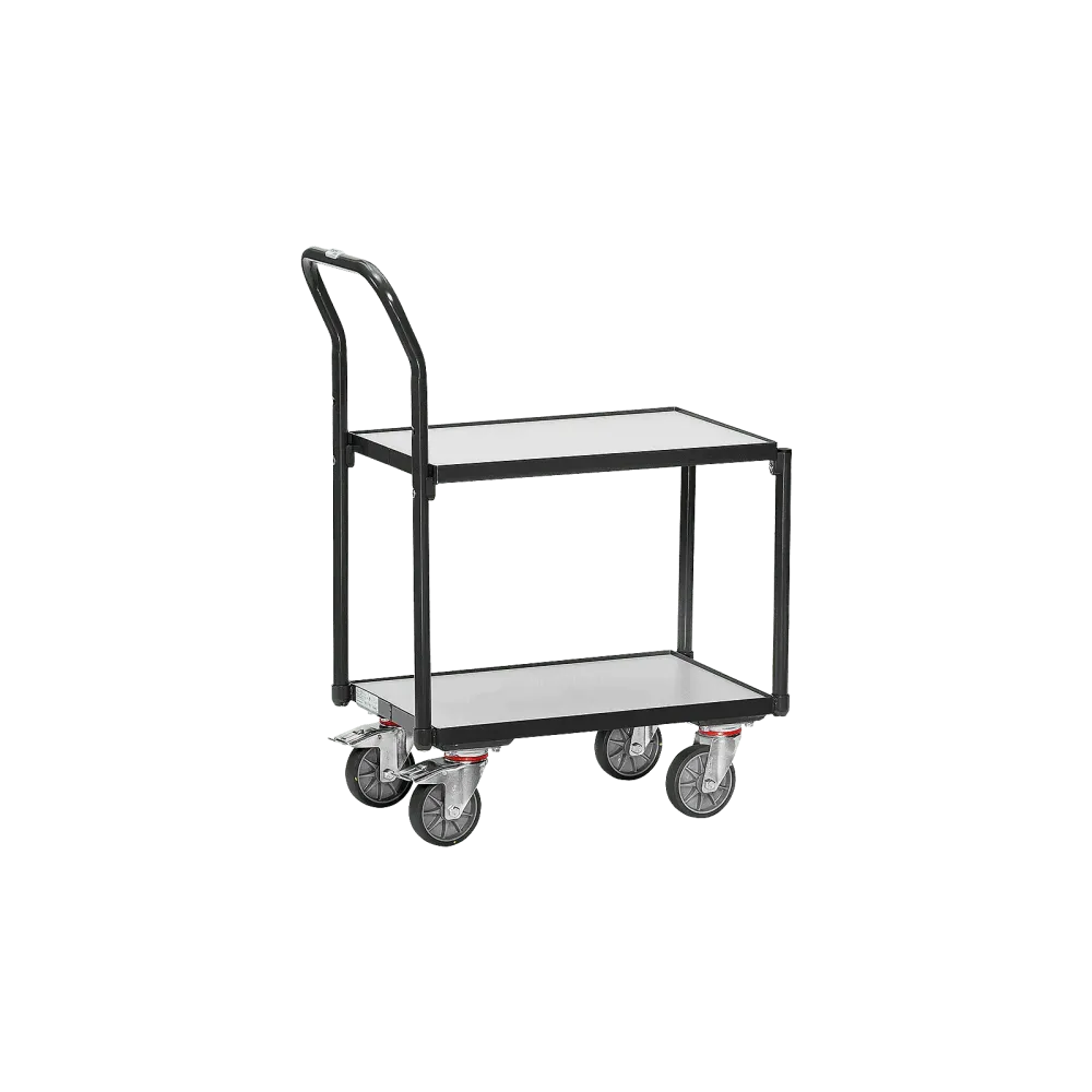 ESD shelf roller with tubular push handle, 610 x 410 mm