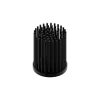 LED pin fin heat sink, ø40mm, H 50mm, Base 5mm, Black anodized