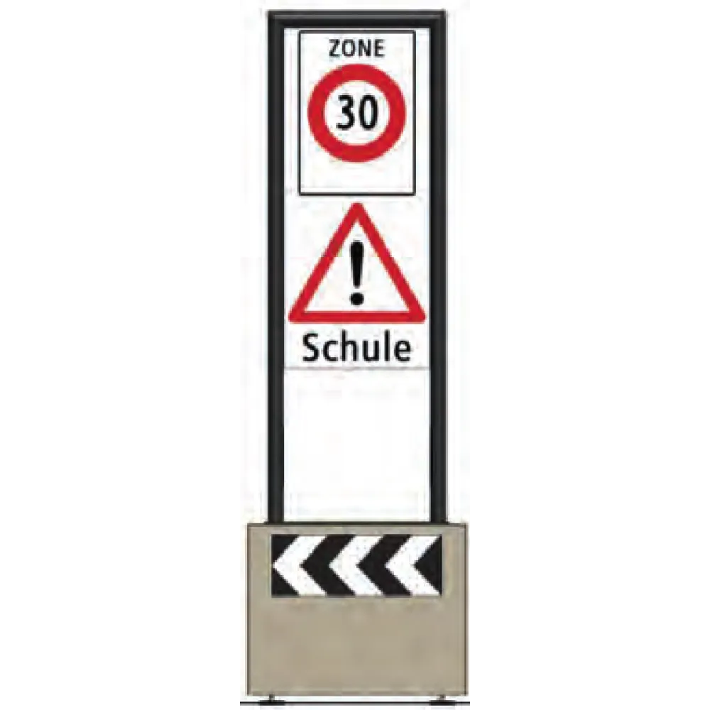 Zone signage stele type 
