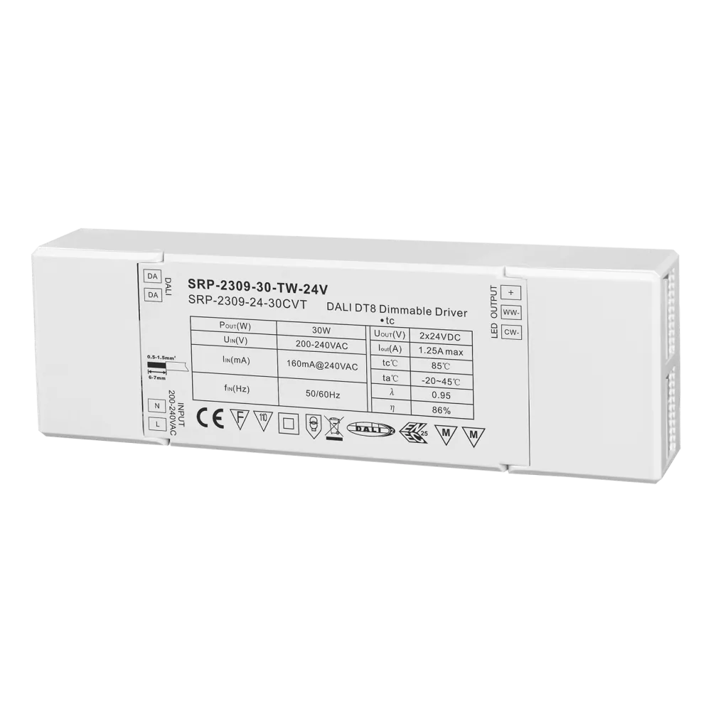30W DALI2 DT8 DIMMABLE LED DRIVER