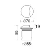 Cut 70 Wall Recessed 4070R/HRRC1L-Wall Recessed - Recessed 1 window Ø70 - Remote driver 24Vdc