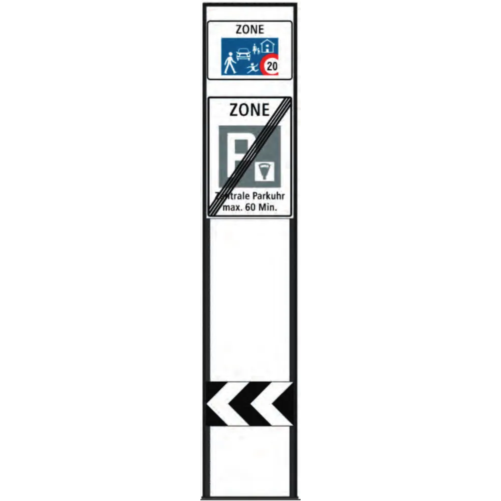 Zone signage stele type 