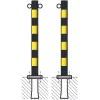 Barrier post painted black with rings