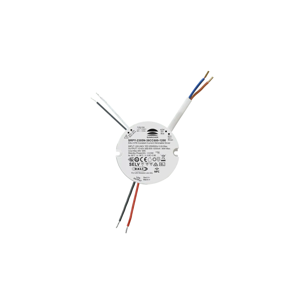 36W DALI2 DT6 / AC-PUSH, constant current LED driver, NFC