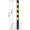 Barrier post painted black without rings