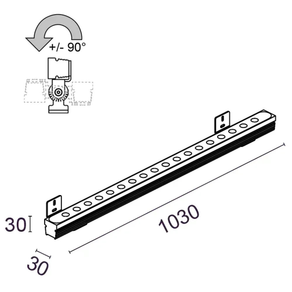 Matrix Mini Floodlight 2813P/NPRCWB-Floodlights - Floodlight with Lens L. 1030 - Remote driver 24Vdc