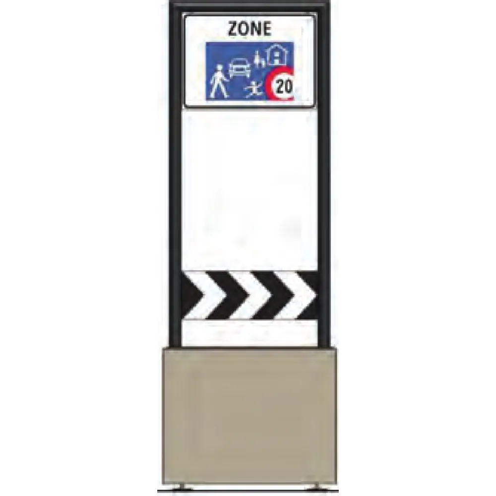 Zone signage stele type 