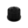 LED pin fin heat sink, ø60mm, H 40mm, Base 5mm, Black anodized