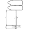 One-way double sign holder with long base