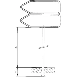One-way double sign holder with long base