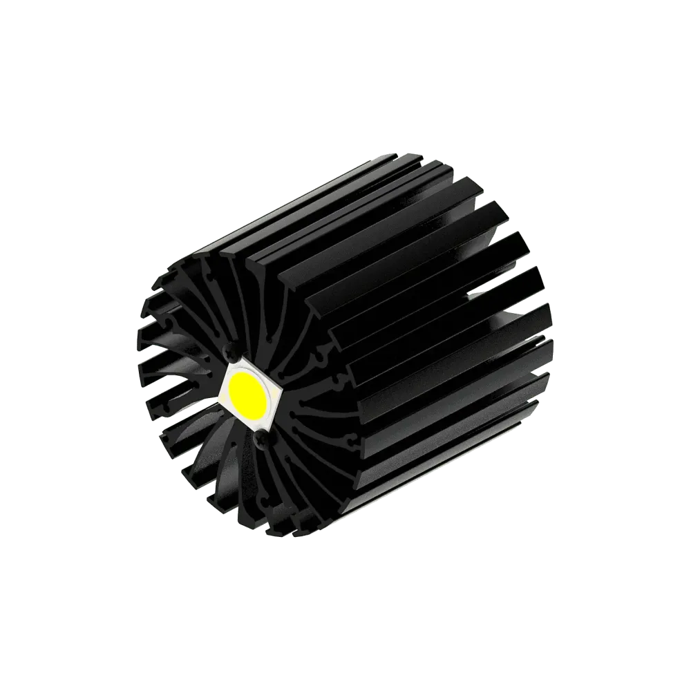 Modular LED star heat sink, ø86mm, H 80mm, Black anodized