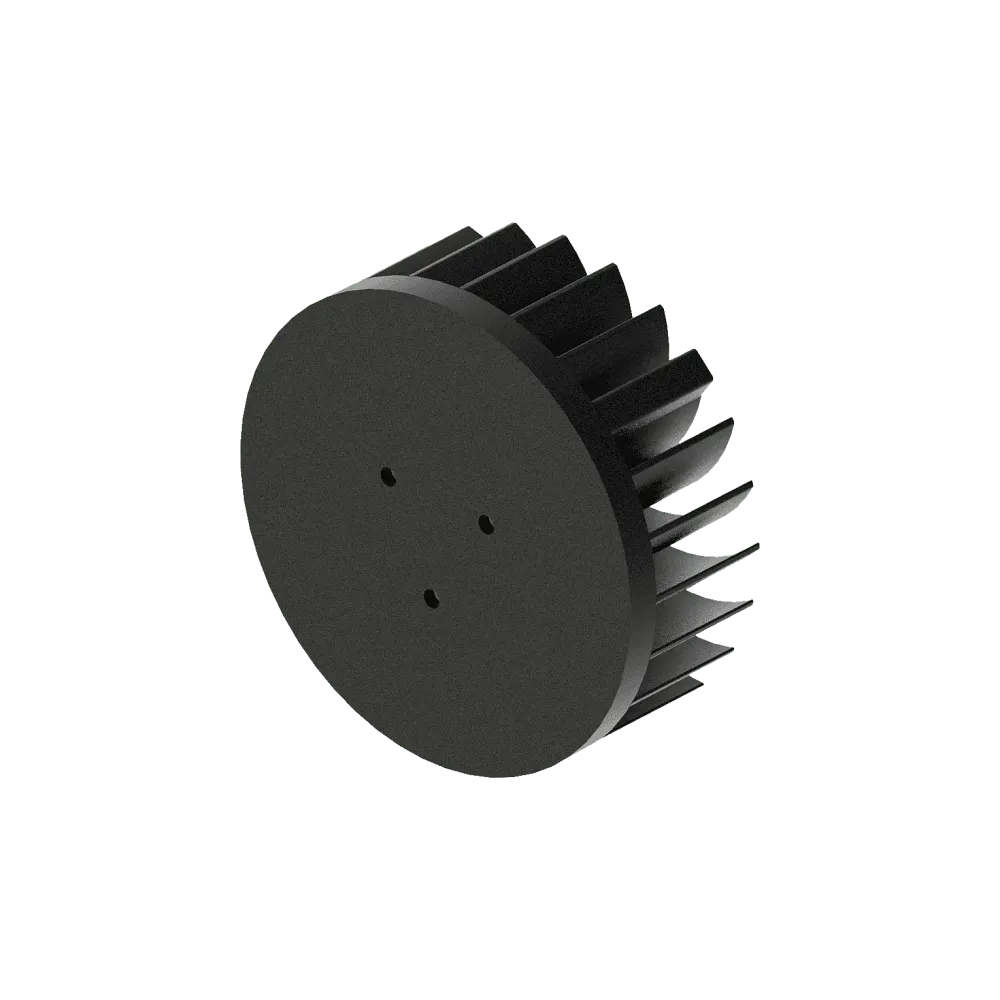 LED star heat sink, ø134mm, H 50mm, Base 10mm, Black anodized